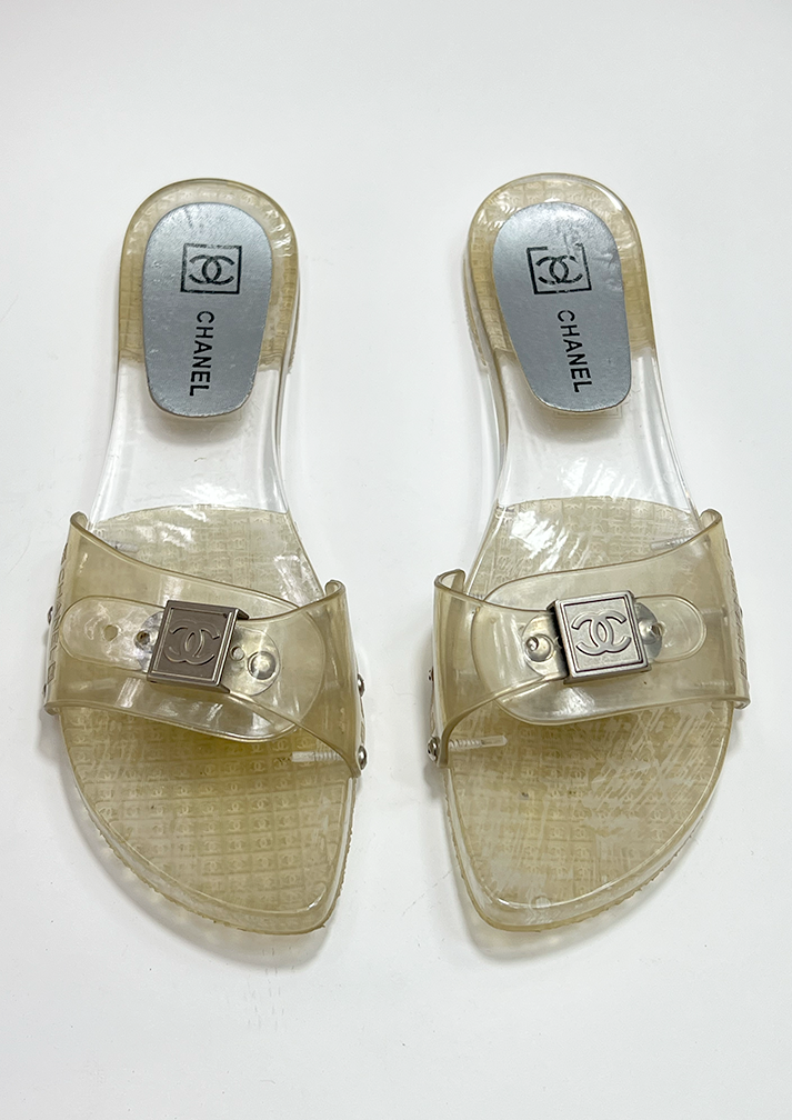 CHANEL JELLY SLIDES - SIZE 39