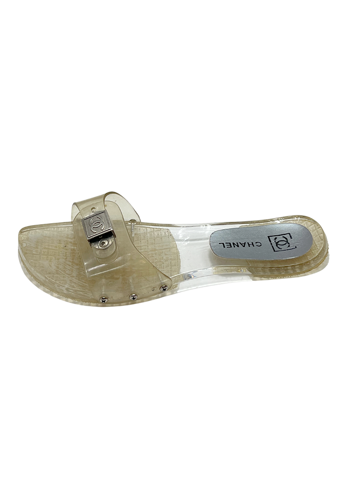 CHANEL JELLY SLIDES - SIZE 39