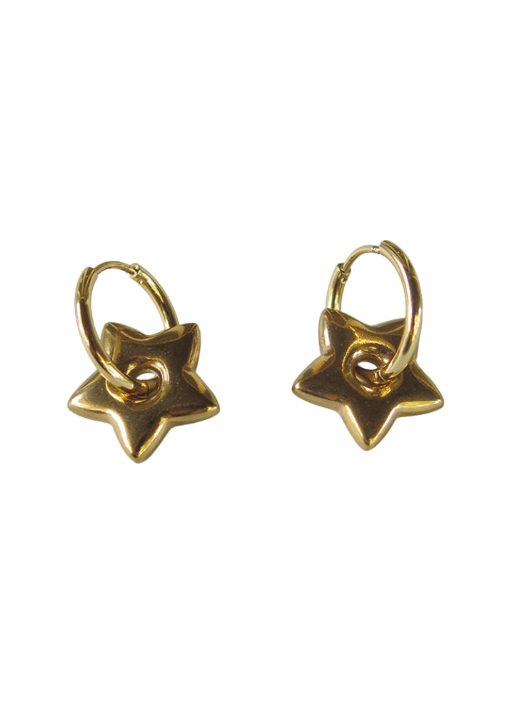 STAR HUGGIE EARRINGS -GOLD