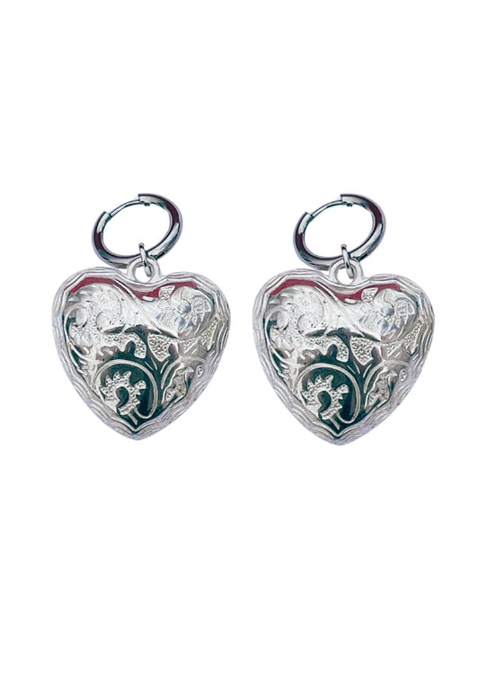 WESTERN PUFF HEART EARRINGS