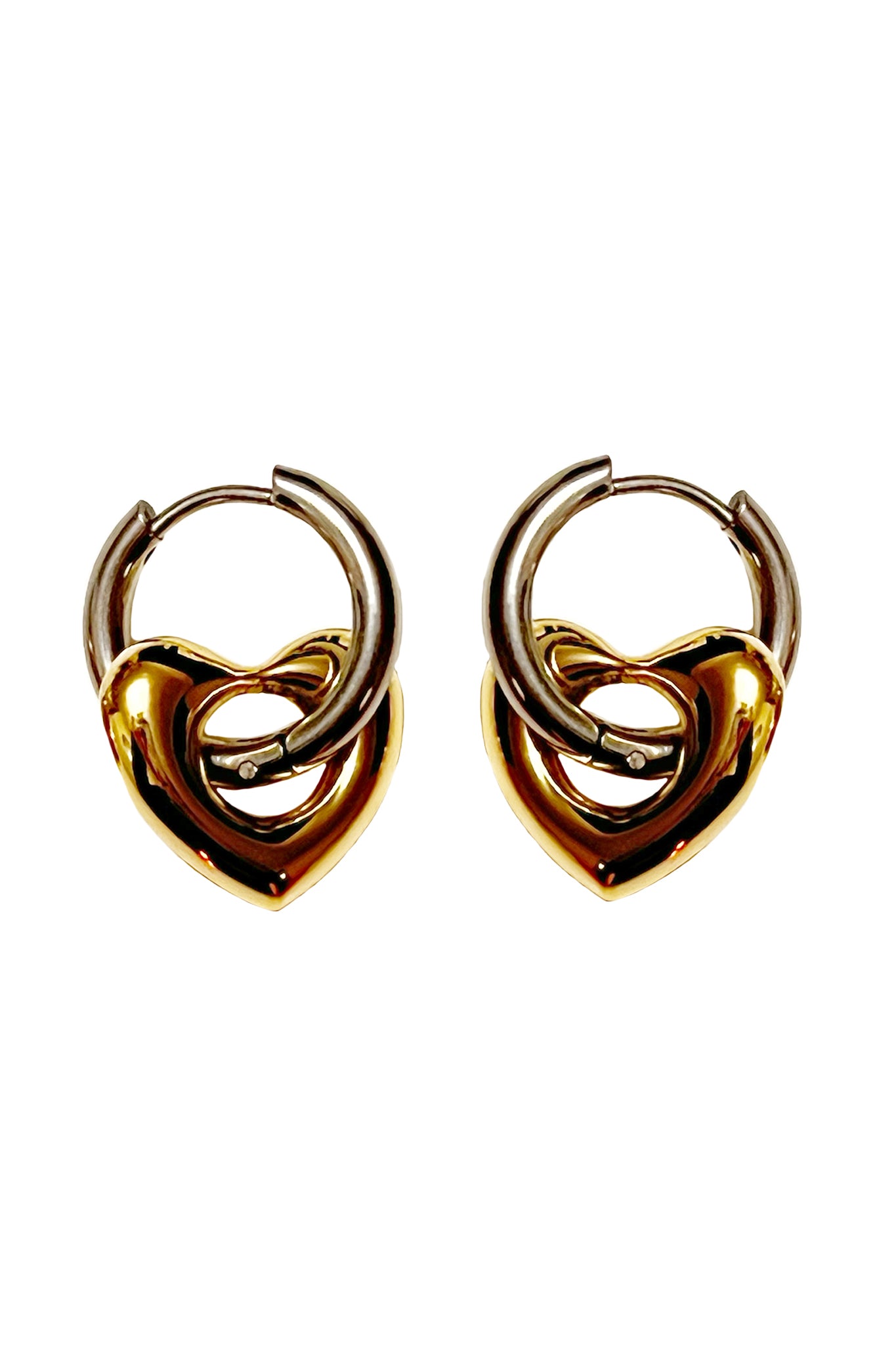 MIX METAL HEART SMALL HOOPS