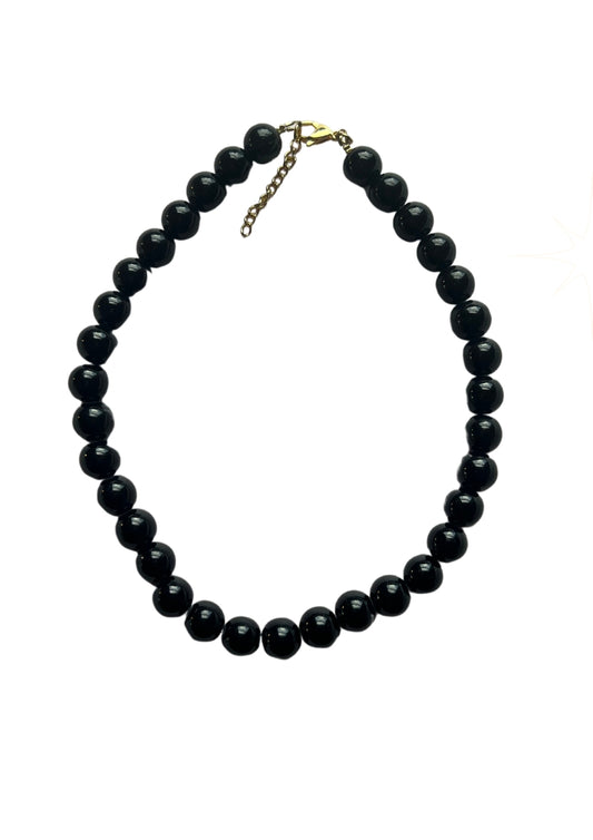 BLACK BEAD CHOKER