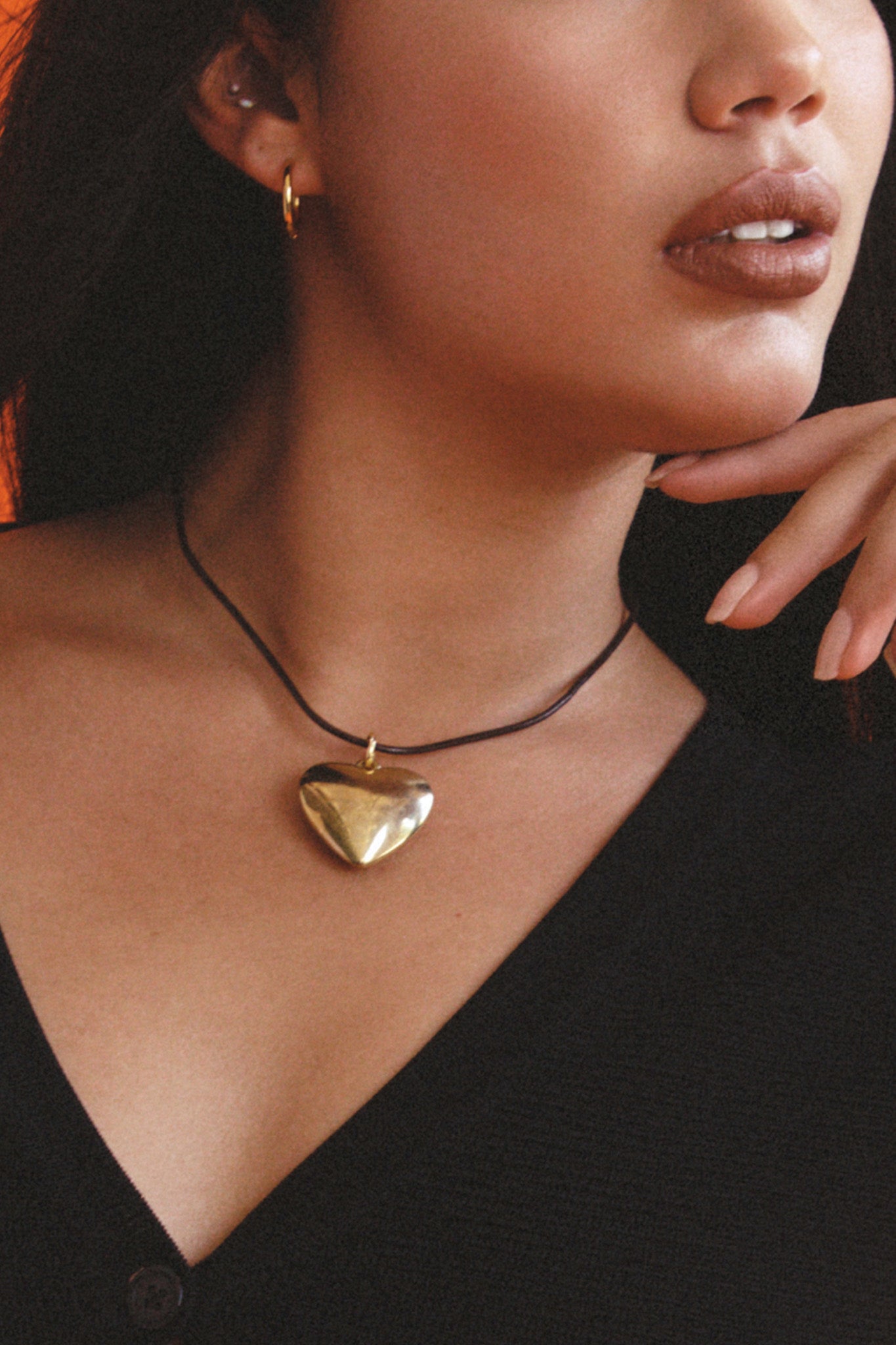 916 gold puffy heart necklace, Women's Fashion, Jewelry & Organisers,  Necklaces on Carousell