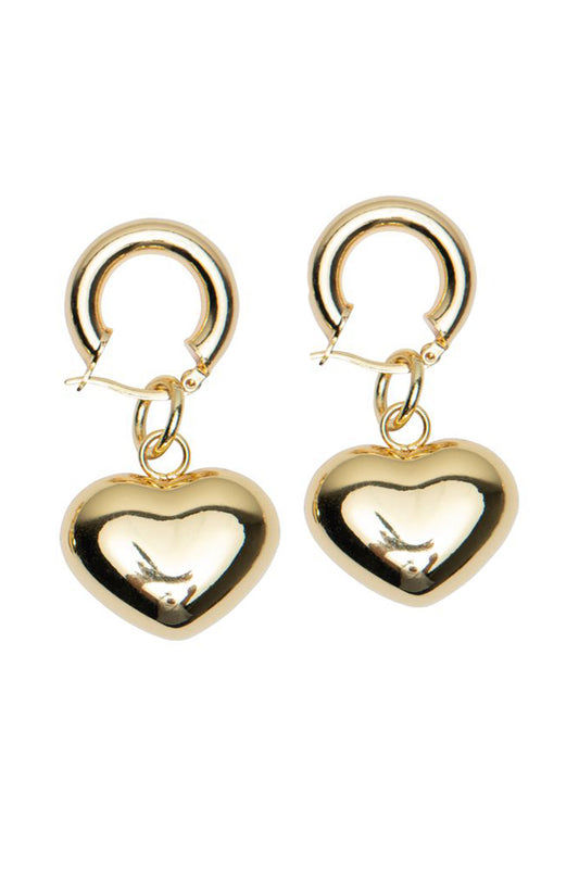 GOLD HEART HOOPS